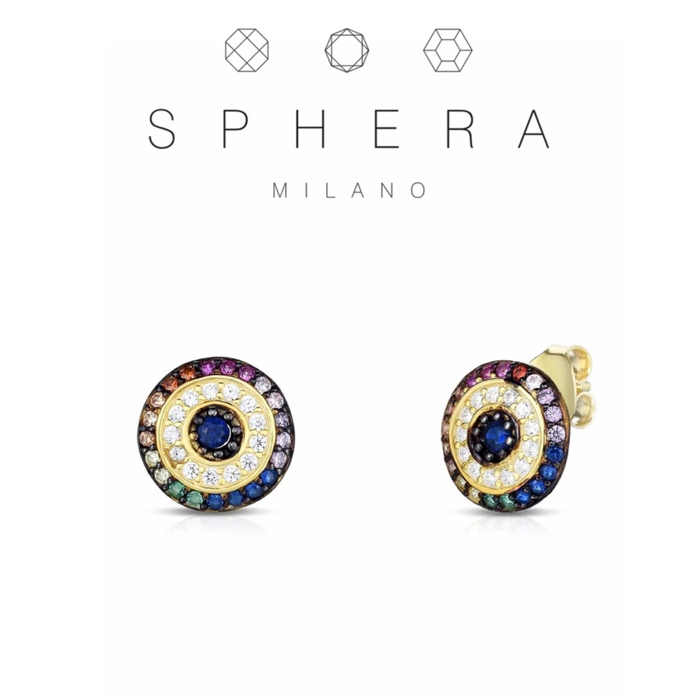 🆕 Sphera Milano 18KT Gold-Plated Round Evil Eye